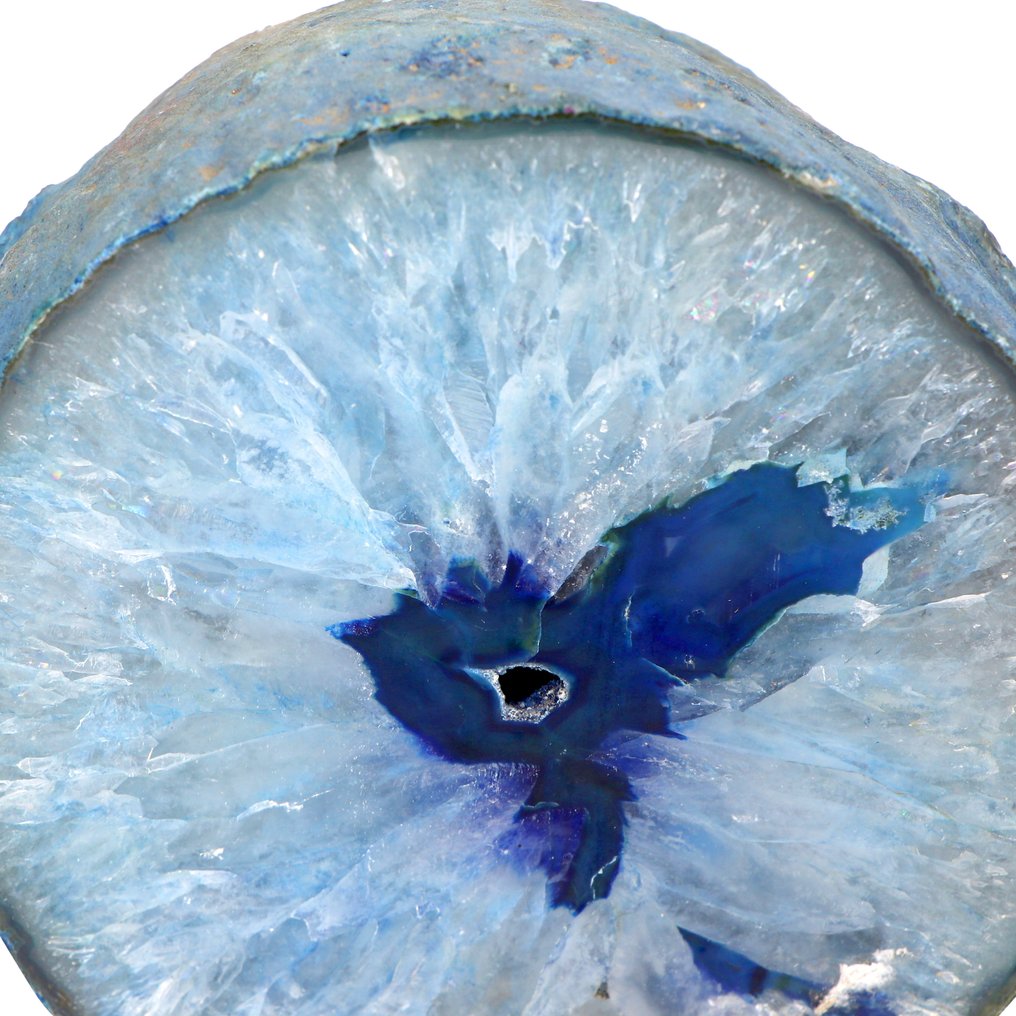 No Reserve - Jégkék achát - Geode - 12x13x12 cm- 2.8 kg #1.0