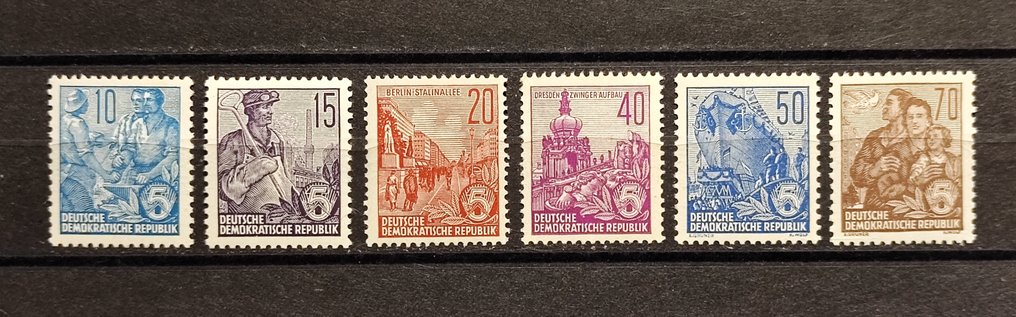 Germania 1953/1954 - Planul de cinci ani DDR probleme MNH - Mi 362/379,405/422, 453/458, 435/442 #3.2