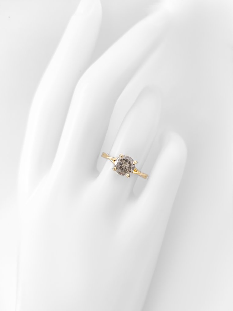 χωρίς τιμή ασφαλείας - Δαχτυλίδι - 14 καράτια Κίτρινο χρυσό -  1.07ct. tw. Διαμάντι (Φυσικού χρώματος) - Πιστοποιητικό IGI #3.2