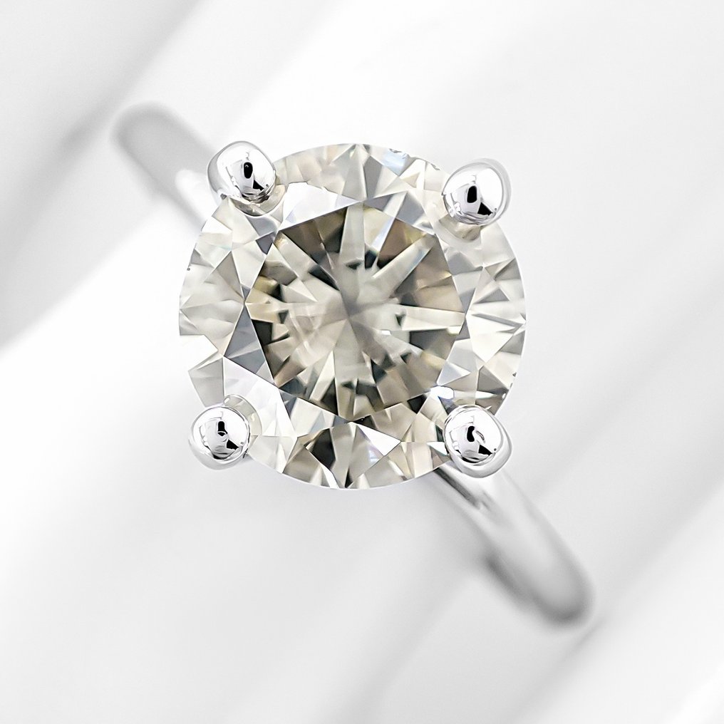 χωρίς τιμή ασφαλείας - Δαχτυλίδι - 14 καράτια Λευκός χρυσός - 2.03ct. tw. Διαμάντι (Φυσικού χρώματος) - Πιστοποιητικό IGI #2.1