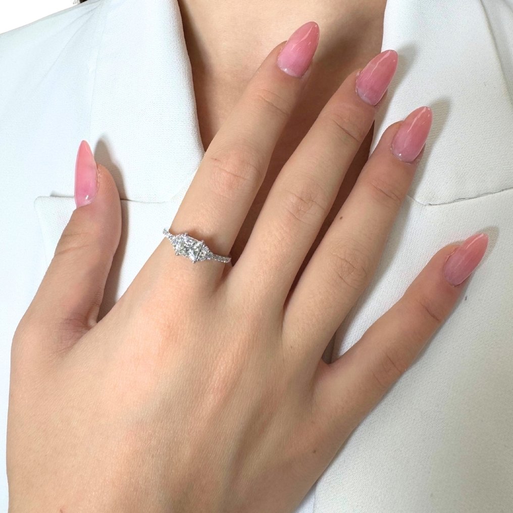 戒指 - 18K包金 白金 - 0.98ct. tw. 钻石 (天然) - 钻石 #2.1