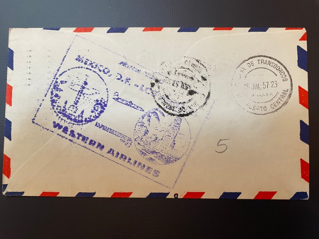 墨西哥  - 墨西哥 + 美国 + 欧洲 + 130字以上的航空邮件 + 推荐，前31个航班包括在内 - Yvert + Scott #4.3