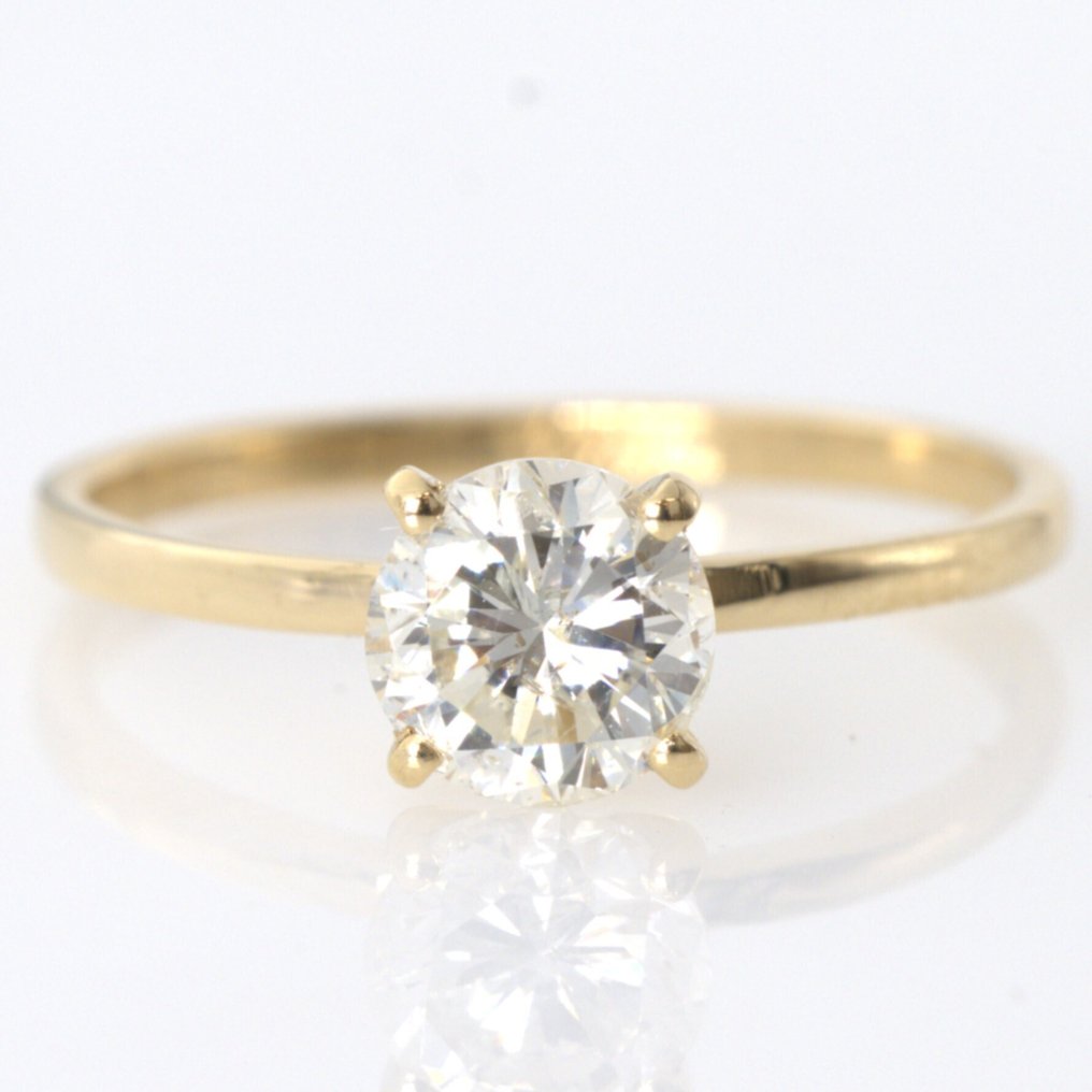 Sans prix de réserve - Bague - 18 carats Or jaune - 1.05ct. tw. Diamant (Naturelle) - GWLab #1.0