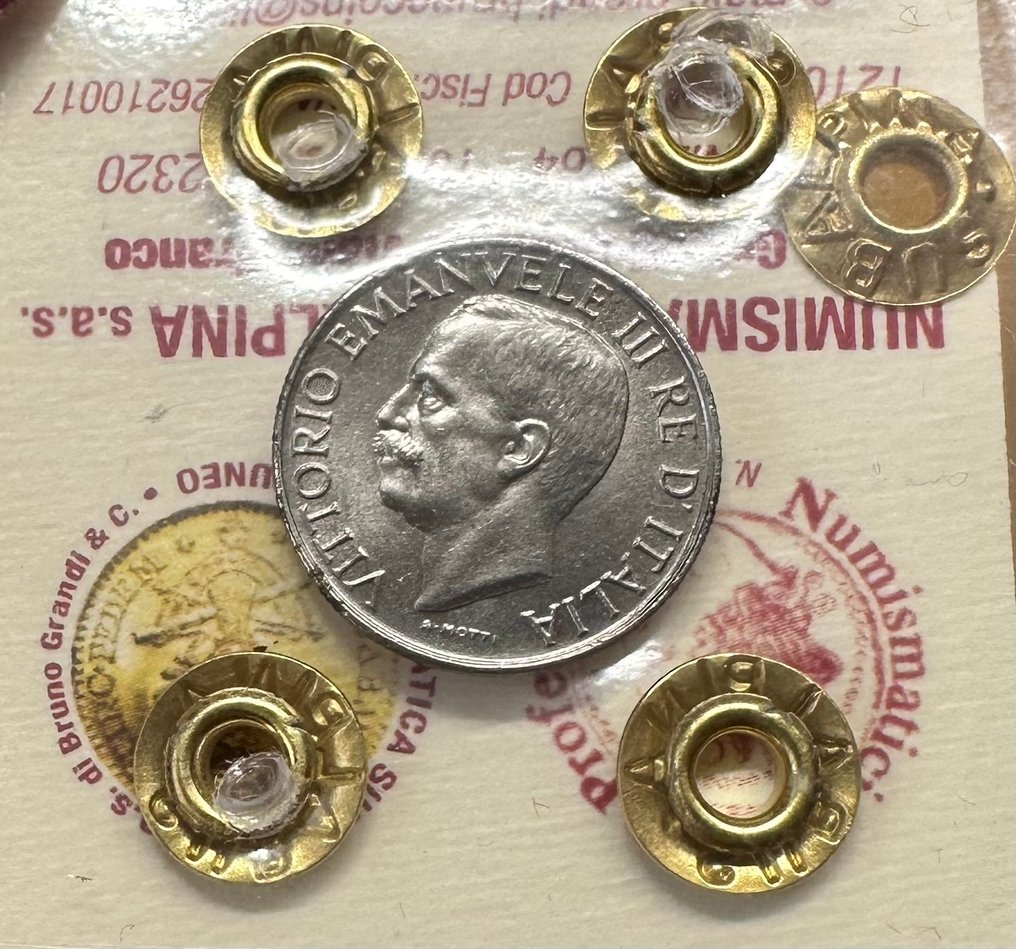 Ιταλία, Βασίλειο Vittorio Emanuele III. 5 Centesimi 1919 “ Spiga “ 1º Tipo (Ferro-Nichel anziché Rame) #1.0