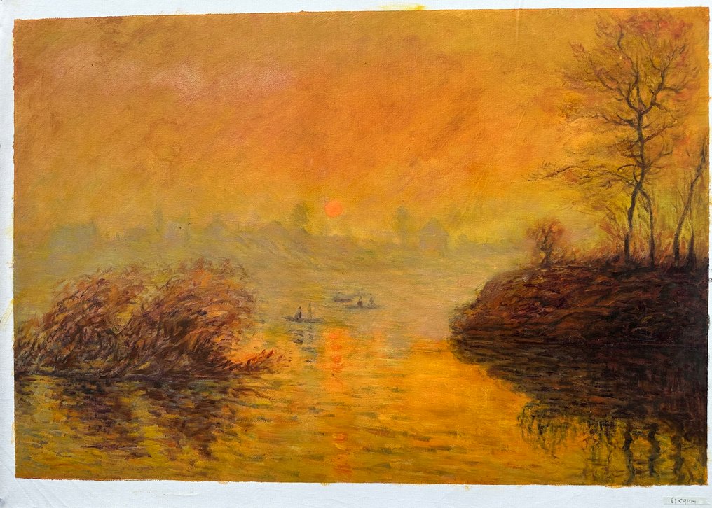 After Claude Monet - Sunset on the Seine at Lavacourt #1.0