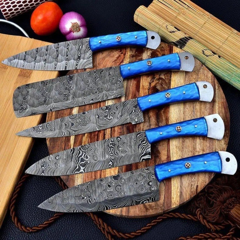 HHH HHH - Coltello da cucina - Kitchen knife set -  Coltelli da chef - Palissandro, Pelle di capra - Nord America - Set da chef per barbecue, coltelli da chef #1.0
