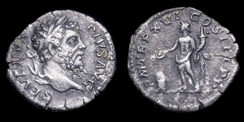 罗马帝国. 塞普蒂米乌斯·西弗勒斯 （公元193-211）. Denarius Roma - Genio  (没有保留价) #1.0