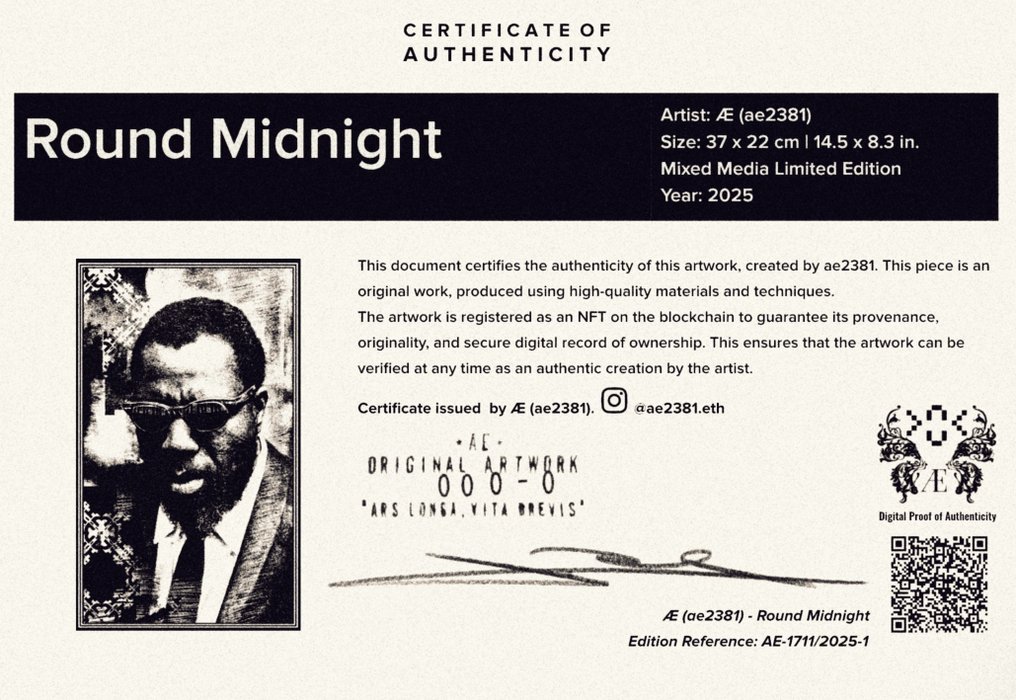 Æ (XX-XXI) - (Set of 2) – Coltrane & Thelonious Monk | Limited Hand Painted Editions by Æ #3.2