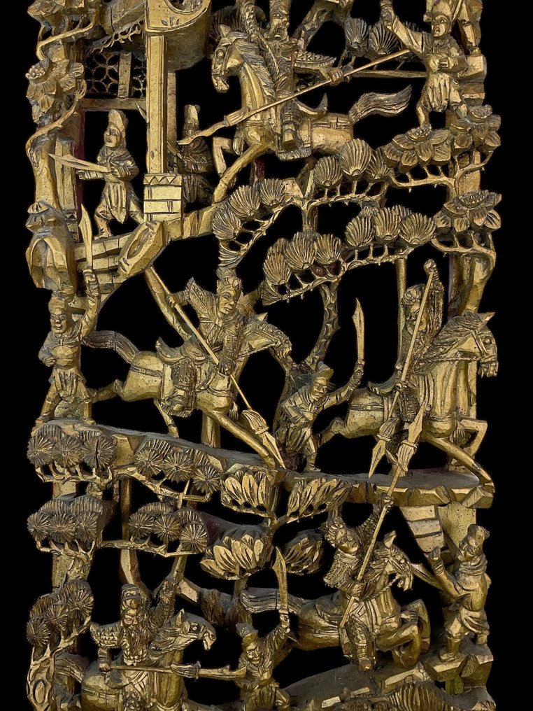 Set antieke Chinese houtpanelen - Træ - Kina - Qing-dynastiet (1644-1911) #4.3