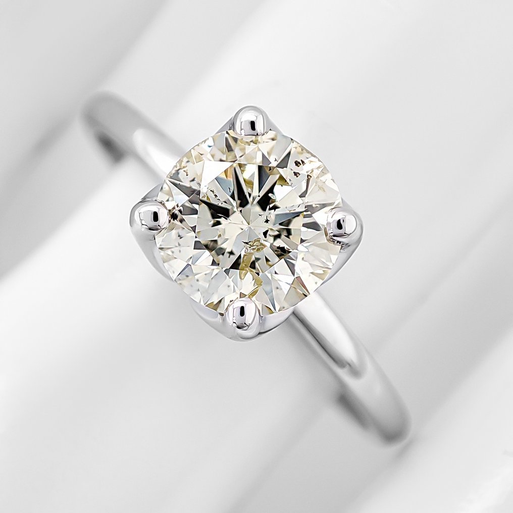 没有保留价 - 戒指 - 14K包金 白金 - 1.08ct. tw. 钻石 (天然色彩的) - IGI 证书 #2.1