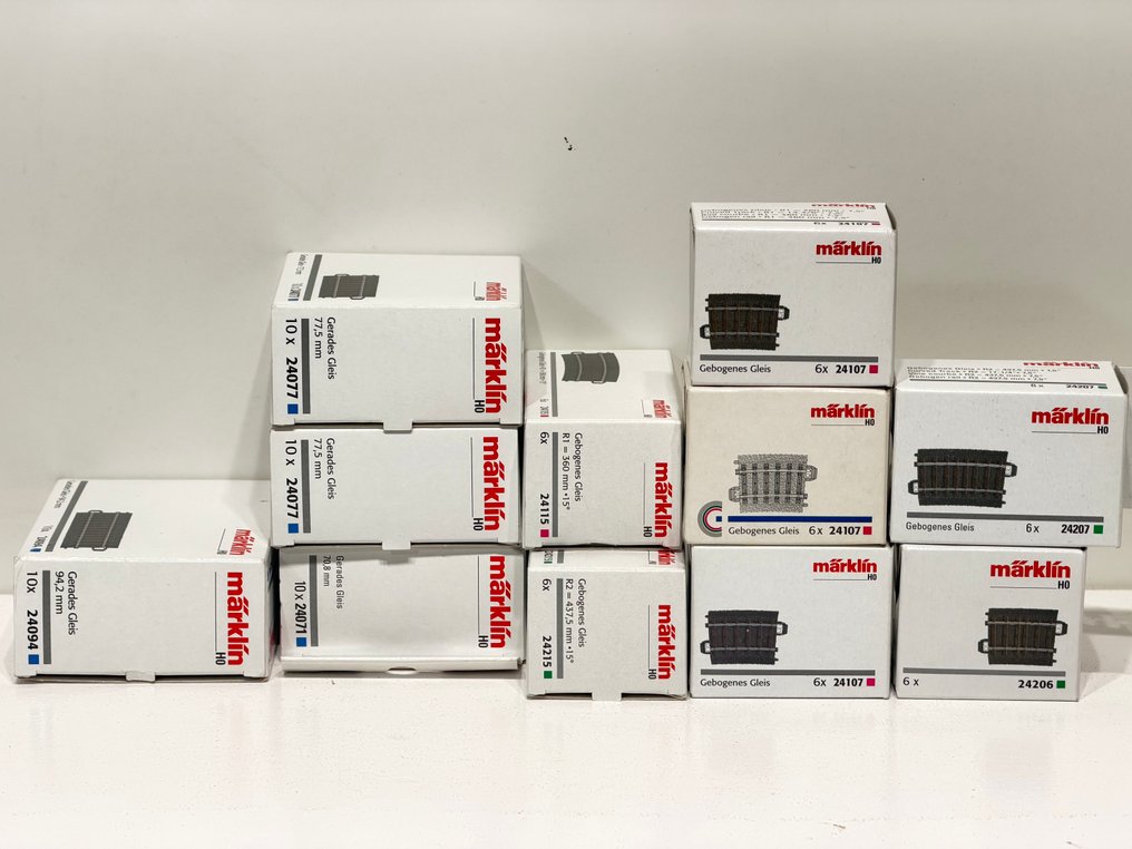 Märklin H0 - 24125/24215/24094/24077/24071/ 21107/ 24206/24207 - Binari di modellini di treni (82) - C-rails pezzi di adattamento #1.0