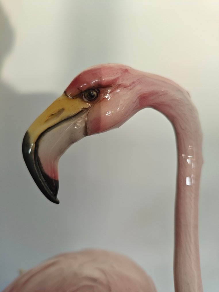 Giuseppe Tagliariol - Αγαλματίδιο, Flamant rose - 35 cm - Κεραμικό #4.3