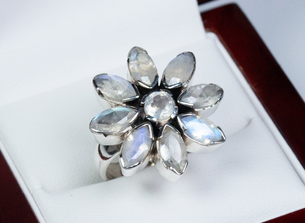 Sem preço de reserva - Anel - 925 Silber - Mondsteine #3.2