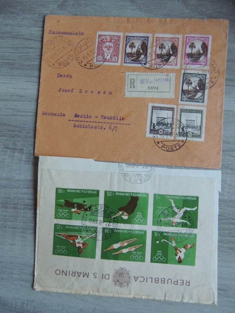 意大利  - 意大利一批邮票和各种文件，装在一个盒子里。 #2.1