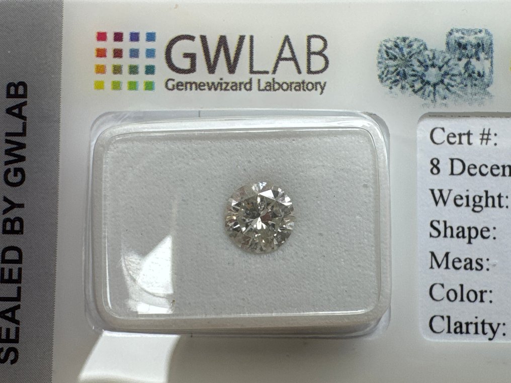 Sin precio de reserva - 1 pcs Diamante (Natural) - 0.70 ct - Redondo - H - I1 - Gemewizard Gemological Laboratory (GWLab) #1.0