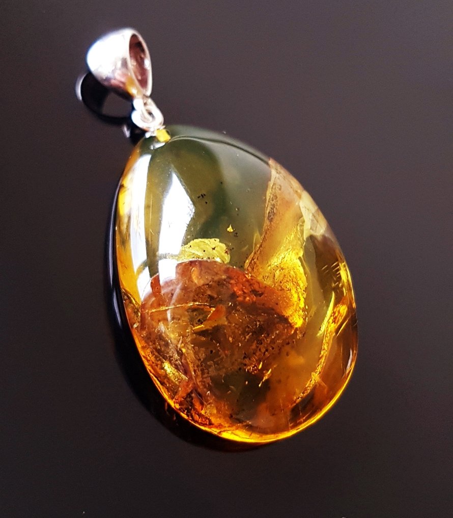 Πολύ σπάνιο μεγάλο φυσικό περιδέραιο από Βαλτική ρητίνη με περιεχόμενα απολιθωμένων εντόμων - Όμορφο - Κεχριμπάρι (χωρίς τιμή ασφαλείας) #1.0