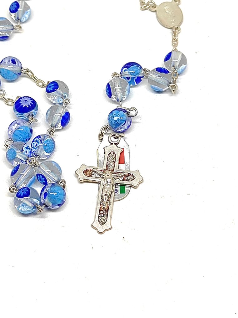 Rozariu - Raro Rosario Vatican în Vetro Murano și ARGENTO 800, magnific lucrat - 2000-2010 #2.1