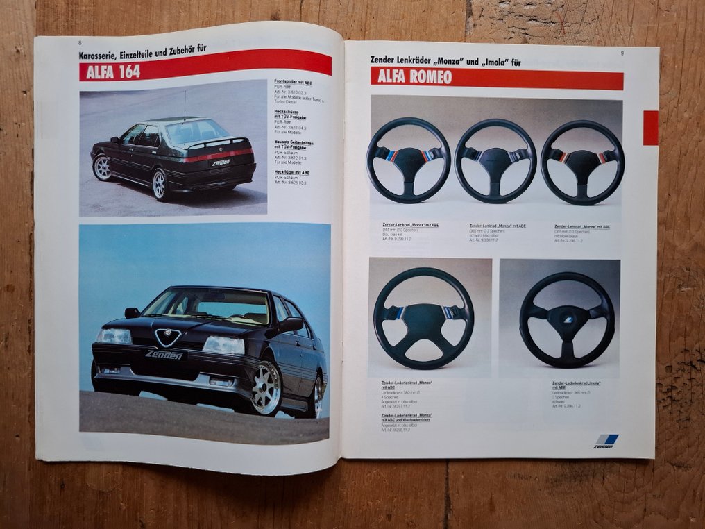 Brochure - Alfa Romeo - by Zender - 75 / 33 & Giardinetta / GTV6 / Sprint / Spider / 164 - 1990 #4.3