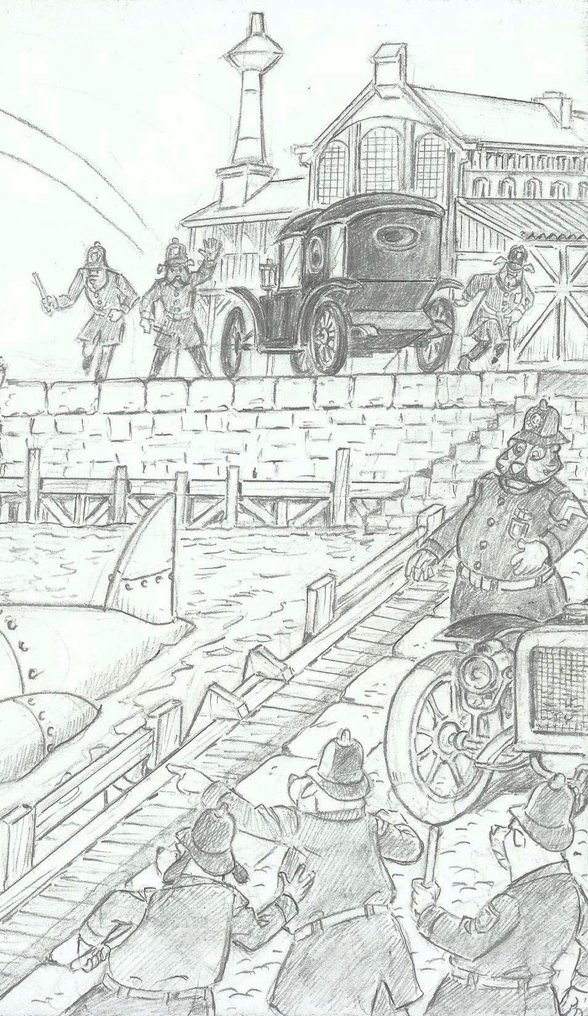 Bernat - 1 Original drawing - Sherlock Holmes - Action at the dock #1.0