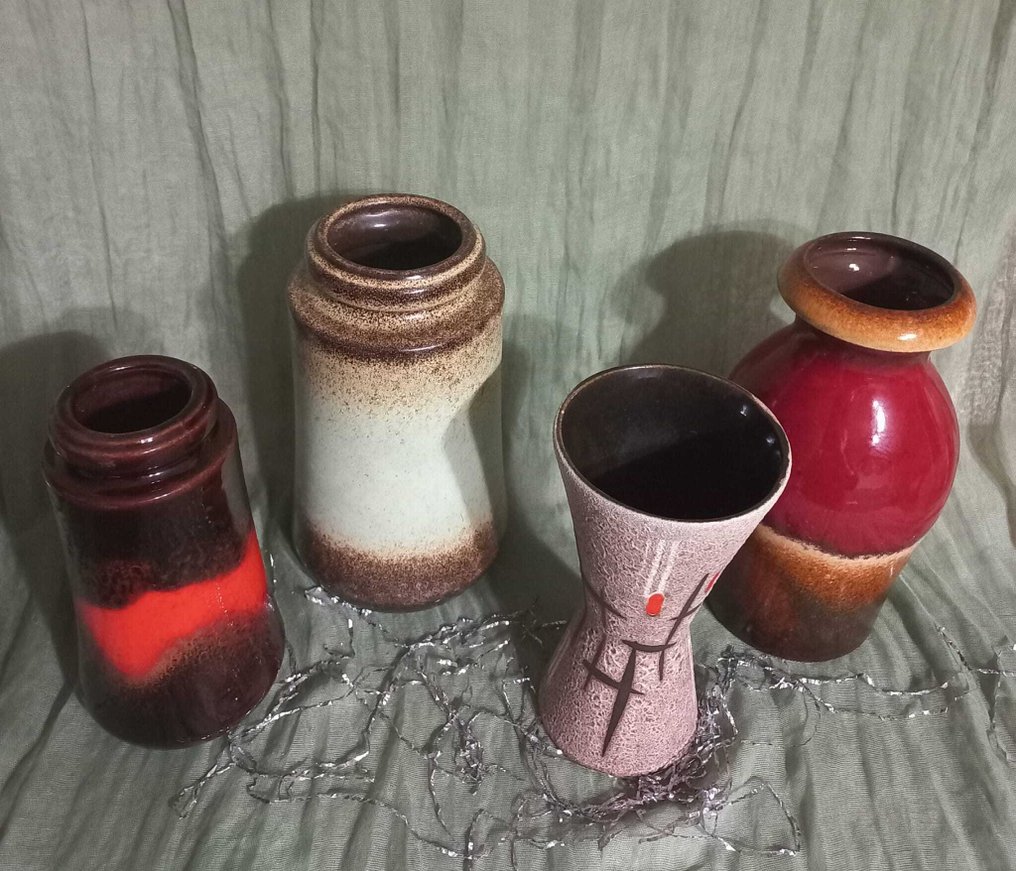 花瓶  - 陶瓷 - Scheurich 四个花瓶 #3.2