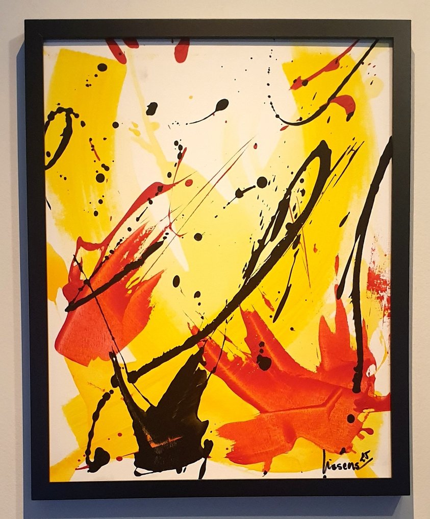 Liesens - Don t eat thar yellow snow (handpainted on canvas) met lijst #1.0
