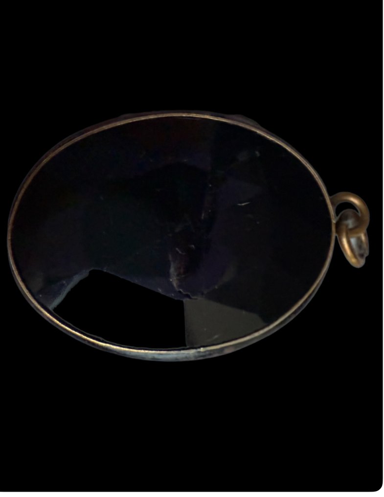 Bronzo, SOUVENIR GOTICO “MEMENTO MORI” in cristallo con finitura esagonale handmade - Ciondolo - GOTICO periodo VITTORIANO #4.3