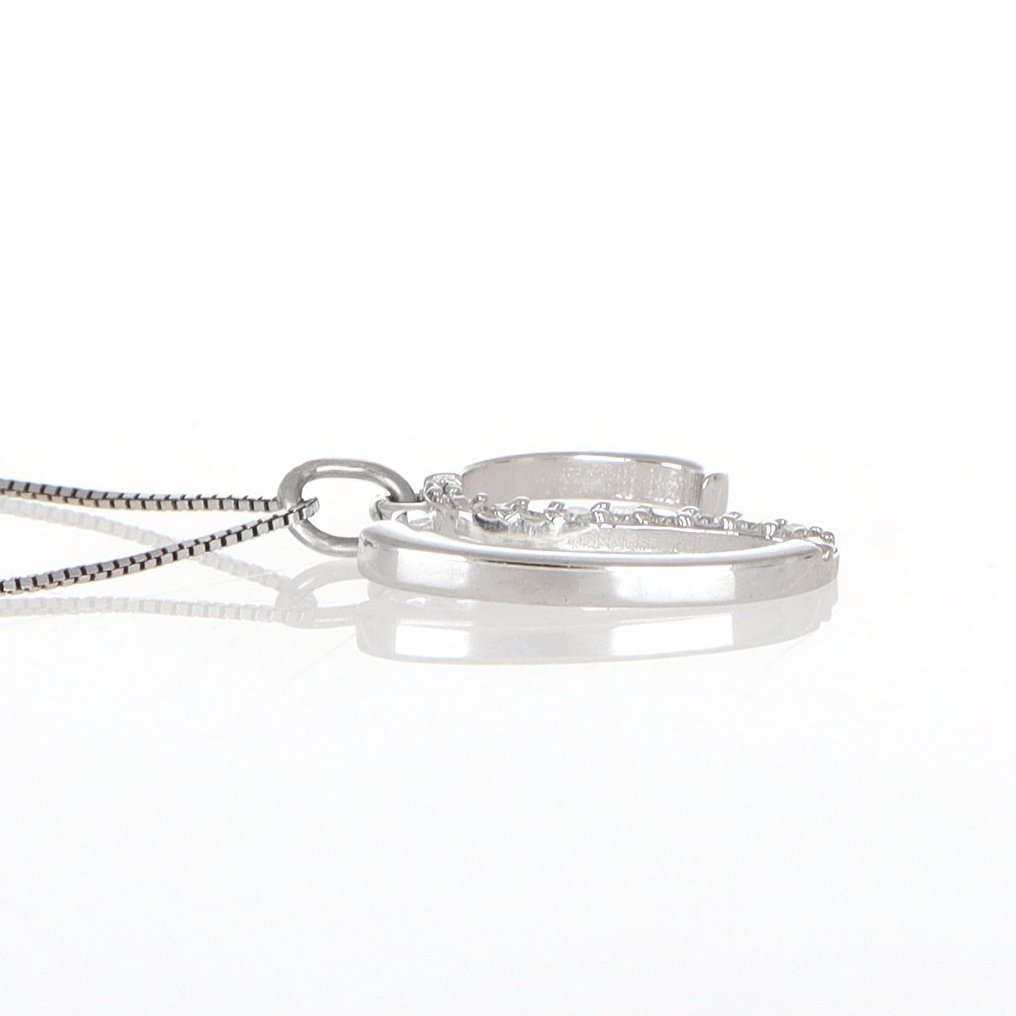 χωρίς τιμή ασφαλείας - Κολιέ με μενταγιόν - 18 καράτια Λευκός χρυσός Διαμάντι (Φυσικό)  #3.2