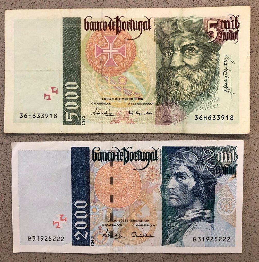 Portugal. - 2000 and 5000 Escudos - 1997 (Zonder minimumprijs) #1.0