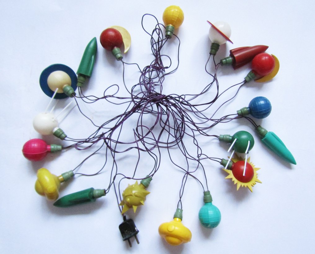 Kyiv Cable Plant "Ukrkabel" - 壁燈 - 塑料，金属，玻璃 - 苏联的电灯串“Space” #4.3