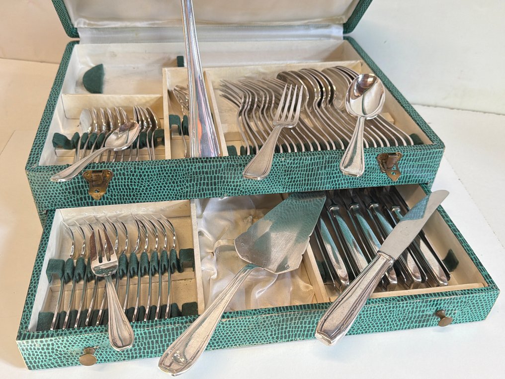 Le Couvert Français - Servizio di posate per 12 (78) - Modèle Parisien - Placcato argento, Argento placcato #1.0