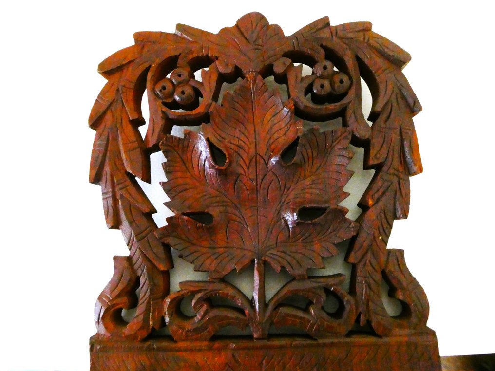 Handvervaardigd - Βιβλιοστάτες - Αναδιπλούμενη ραφιέρα / στηρίγματα βιβλίων ξύλινα με φυτικό μοτίβο. - Ξύλο - ραφιέρα βιβλίων #3.2