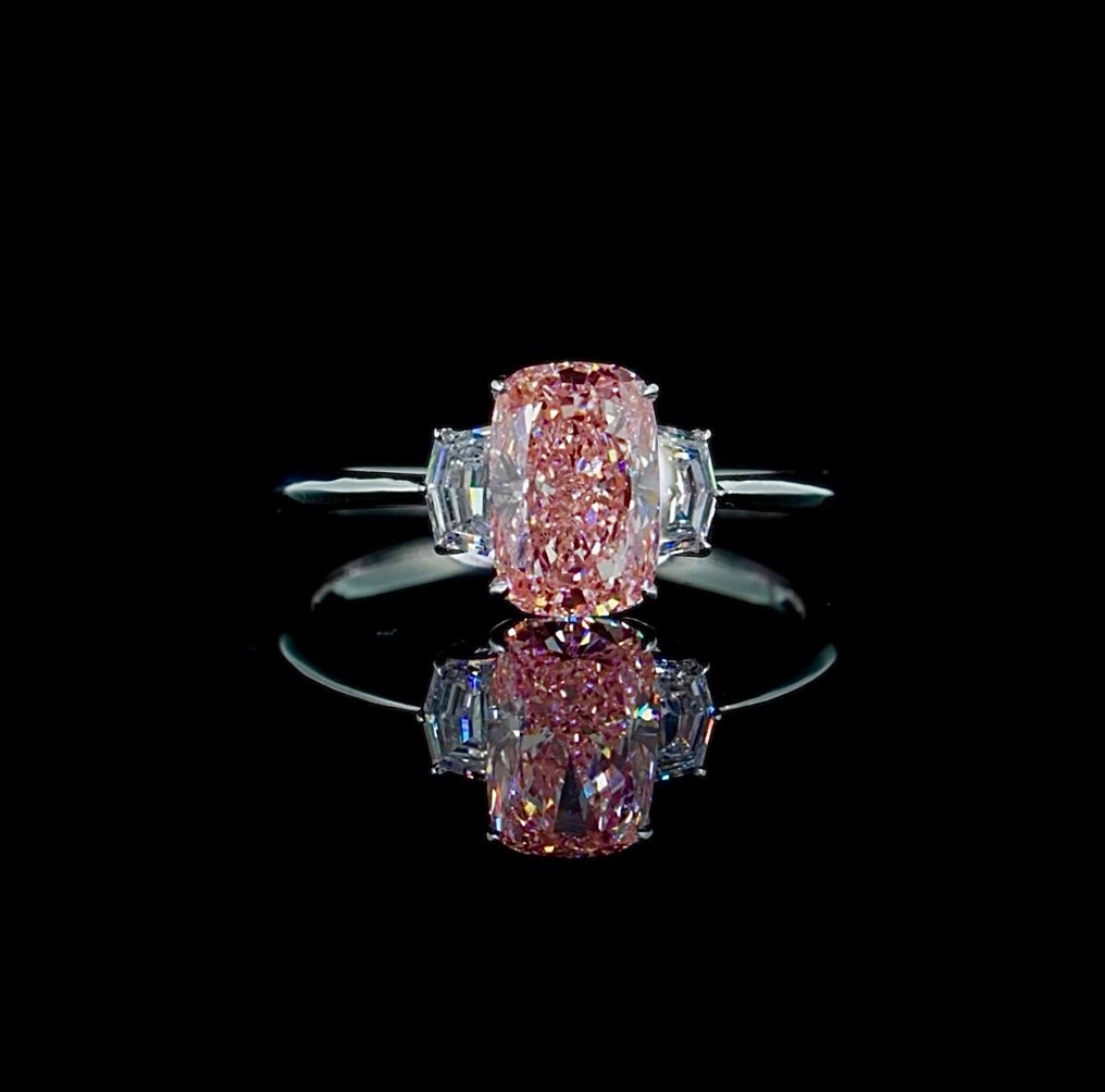 戒指 - 14 克拉 白金 - 2.01ct. tw. 粉紅色 鉆石 (彩色實驗室培育鑽石) - 鉆石 #4.3