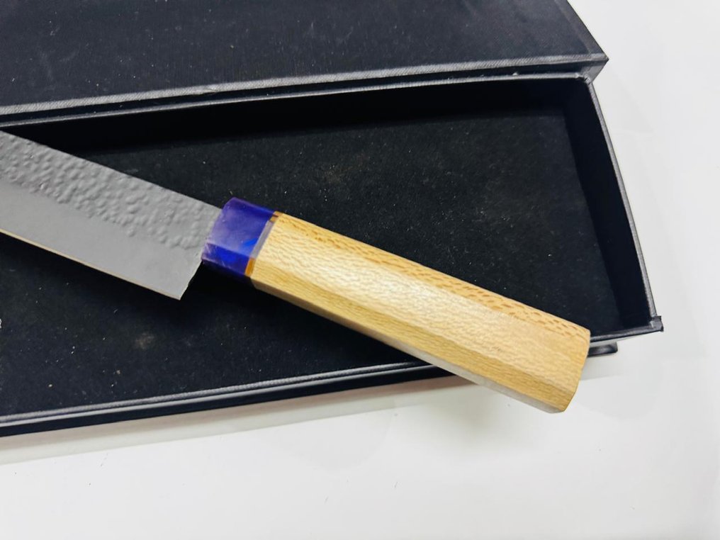 厨刀 -  日本雕刻刀（066） - 钢少钢，自然木柄带盒 - 日本 - 日本切肉刀 #3.2