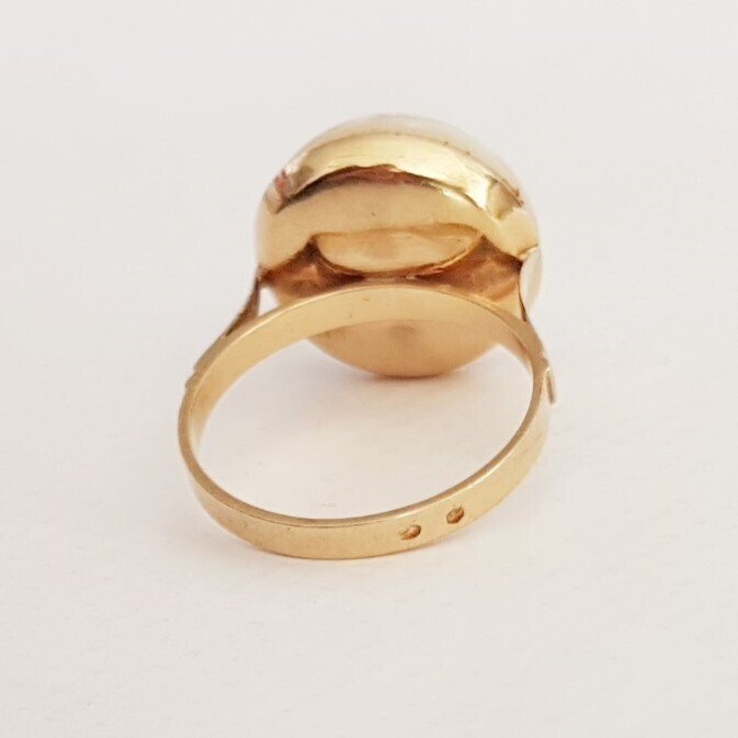 戒指 - 18K包金 黄金 珍珠 #1.0