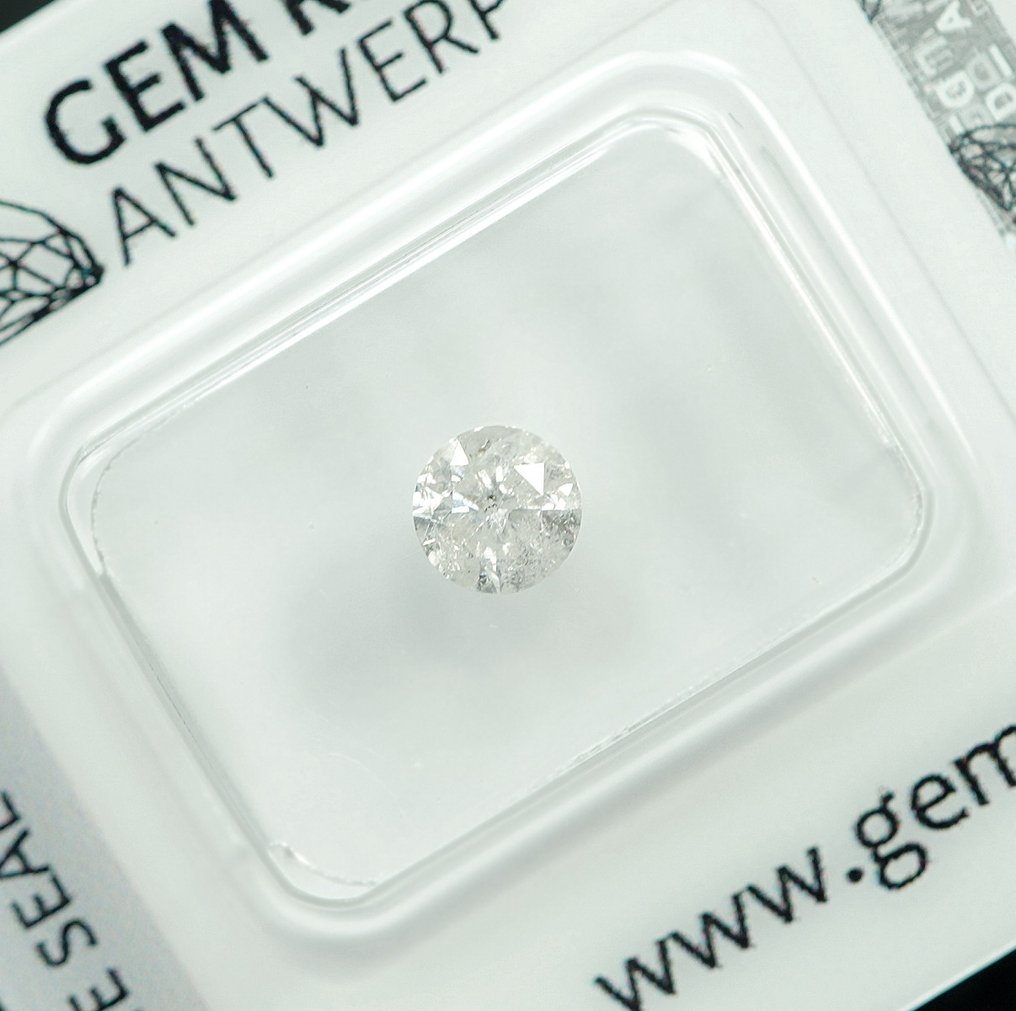 Ei pohjahintaa - 1 pcs Timantti (Luonnollinen) - 0.55 ct - Pyöreä - I - I3 - Jalokivitodistus, Antwerpen (GRA) #1.0