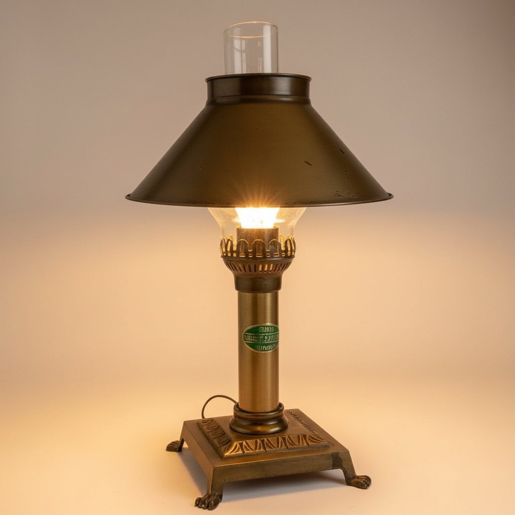 Lumijura (France) - Tischlampe - Große Orient-Express-Stil-Lampe - Messing, Metall, Glas #2.1