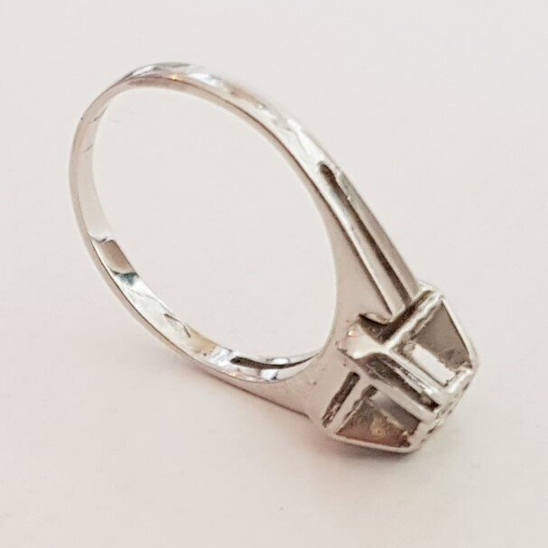 Δαχτυλίδι αρραβώνων - 18 καράτια Λευκός χρυσός - 0.10ct. tw. Διαμάντι (Φυσικού χρώματος) #1.0