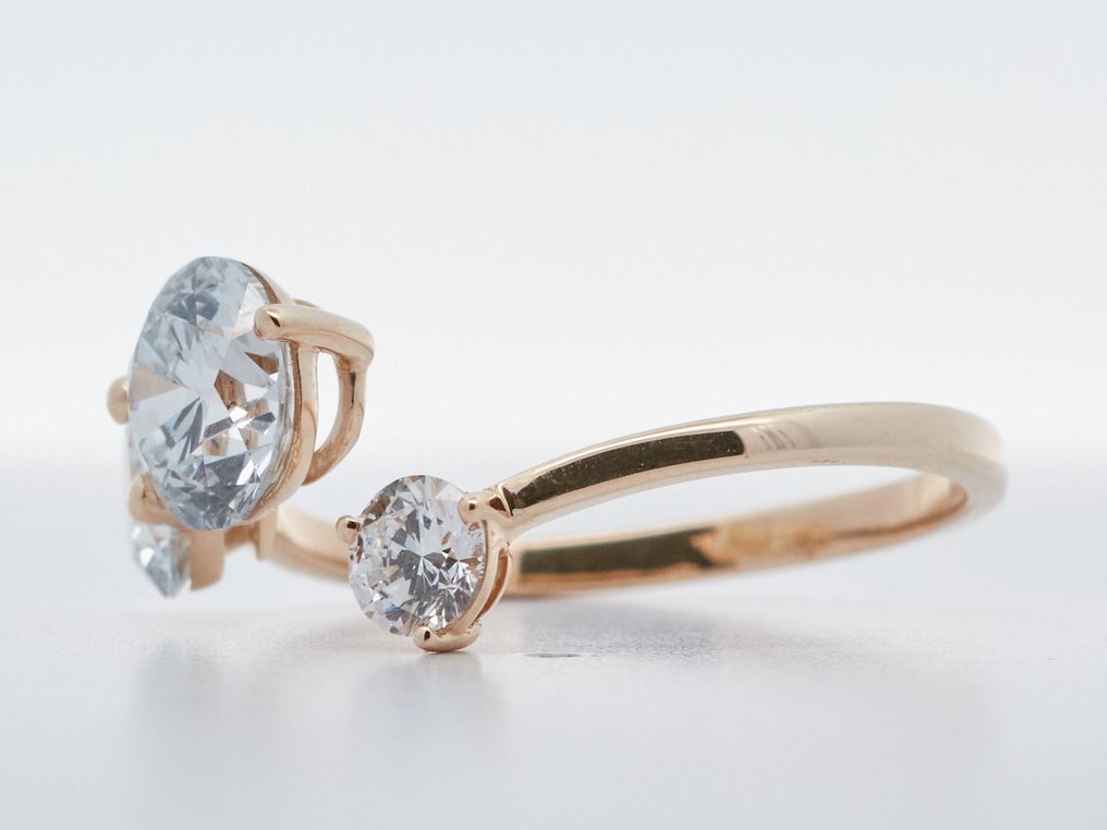Ei pohjahintaa - Sormus - 14 kt. Keltakulta -  2.41ct. tw. Timantti (Laboratoriossa kasvatettu) - Timantti #4.3