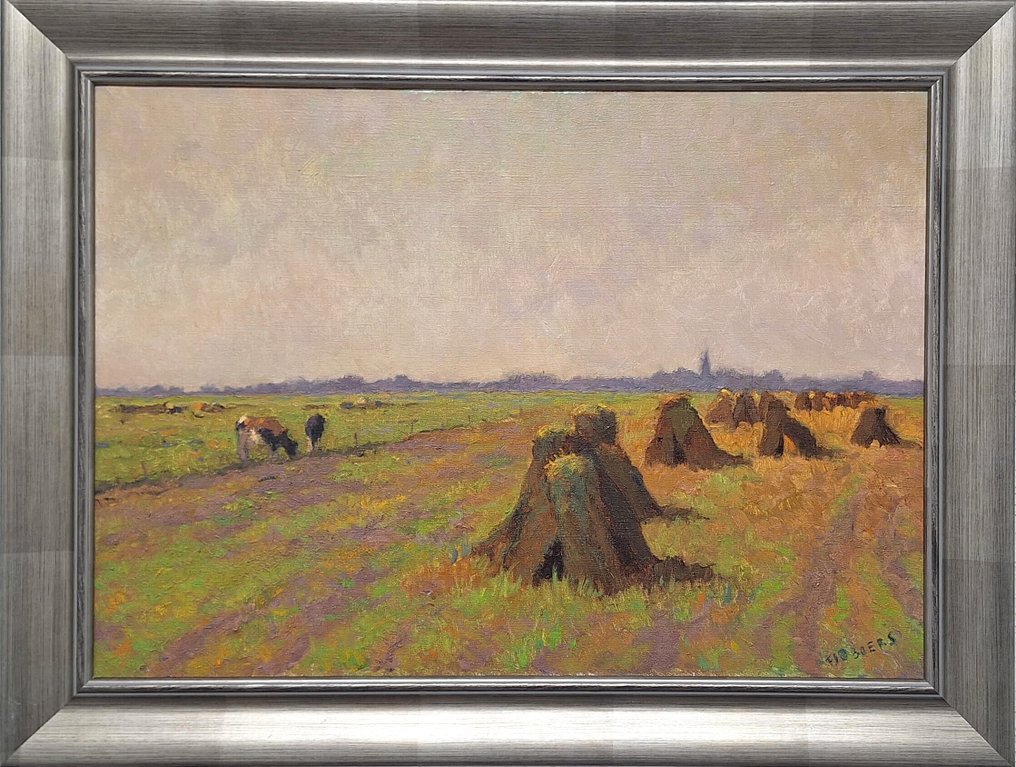 François Jacob D. BOERS (1914-1987) - ** NO RESERVE ** Landschap met in de verte een dorp #2.1
