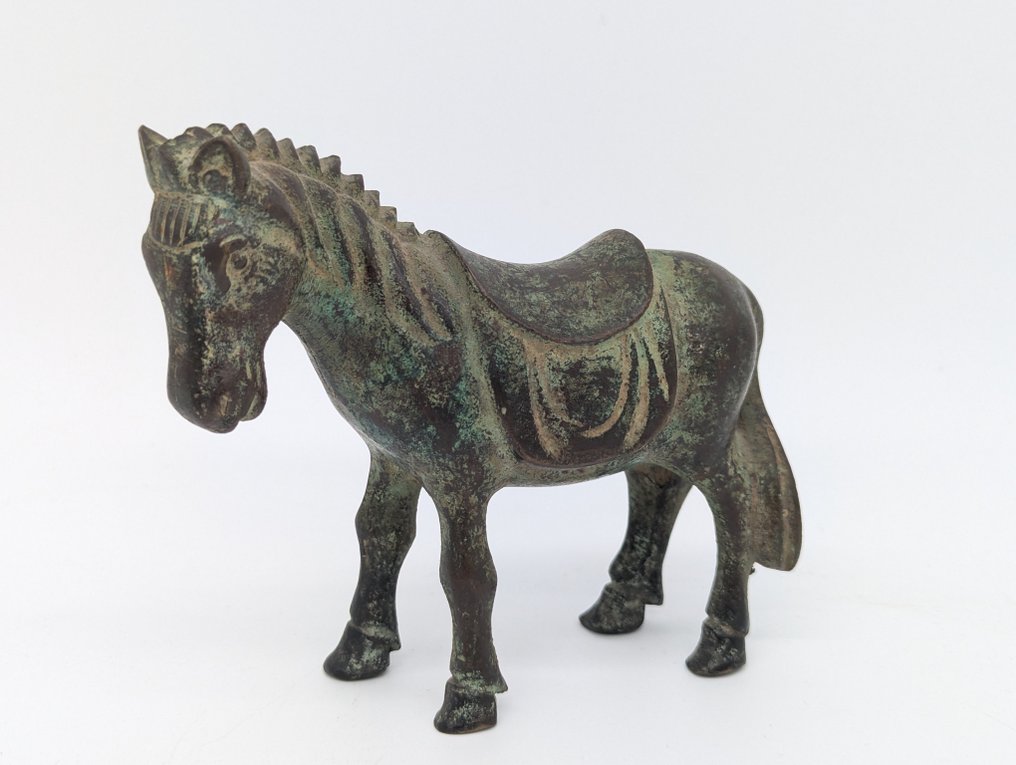 Figur - Bronzefigur eines stehenden Pferds - Bronze #1.0