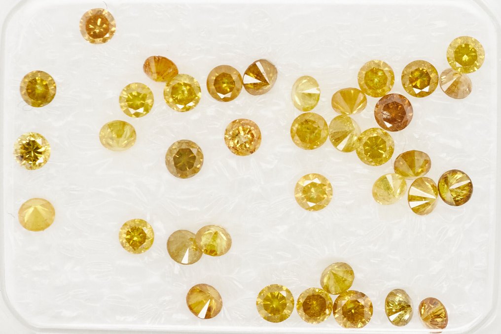 χωρίς τιμή ασφαλείας - 37 pcs Διαμάντι  (Φυσικό)  - 0.86 ct - Στρογγυλό - I2, I3 - Gem Report Antwerp (GRA) #1.0