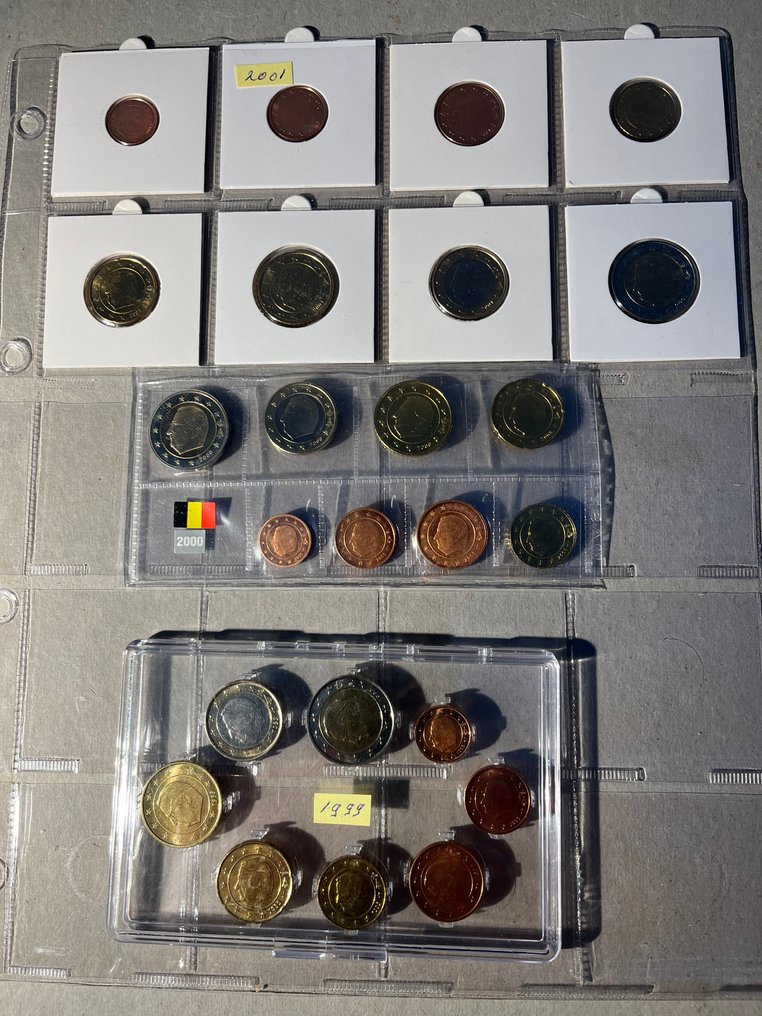 Βέλγιο. Series 1 Cent - 2 Euro 1999/2001 (3 series)  (χωρίς τιμή ασφαλείας) #1.0