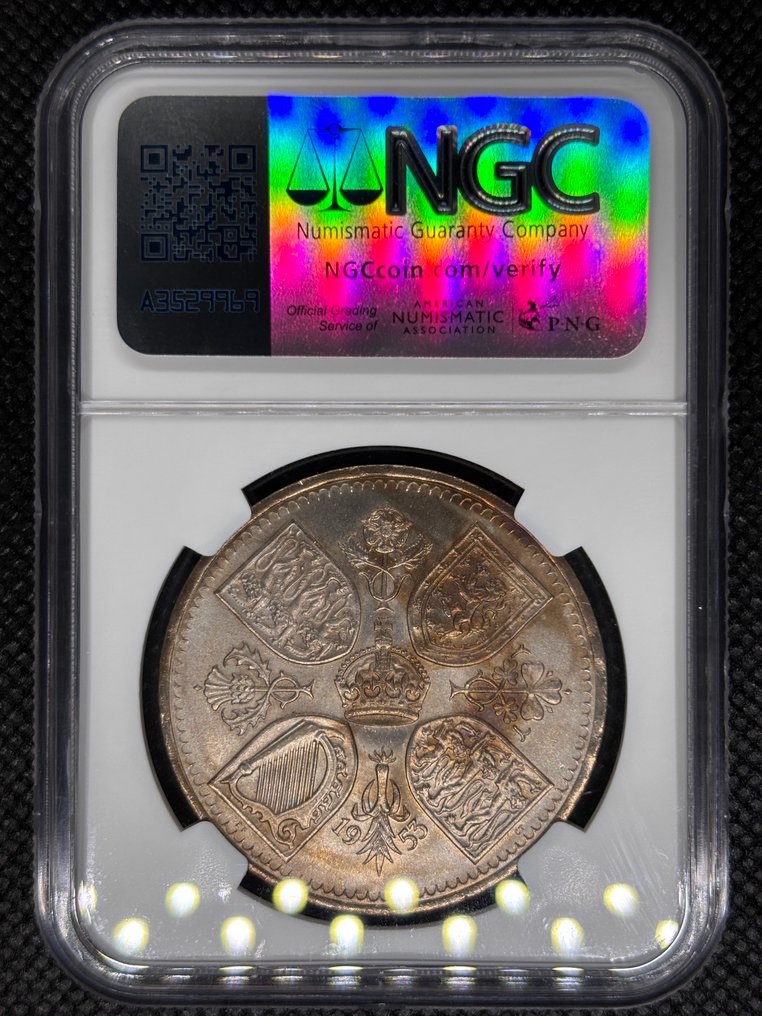 Storbritannien. 5 Shillings 1953 / Elisabeth II / NGC MS64 (Utan reservationspris) #1.0