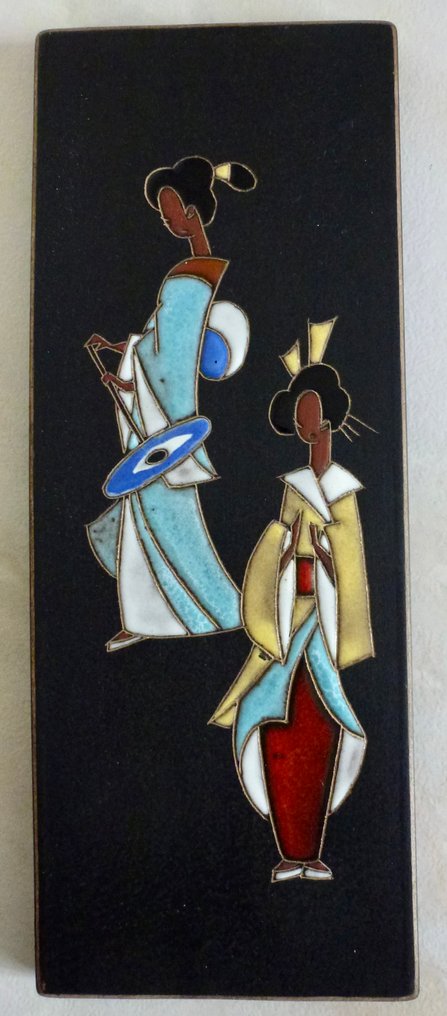 Ruscha-Handarbeit - Vintage - Διακοσμητικό πιάτο τοίχου (3) - Model 734 - Κεραμικό - Email τεχνική γυαλίσματος #1.0