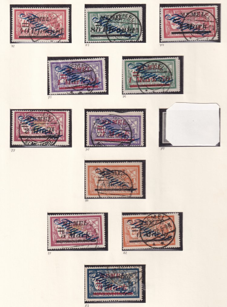 Memel 1922/1923 - Composition - Michel; 52/78,80/123 #2.1