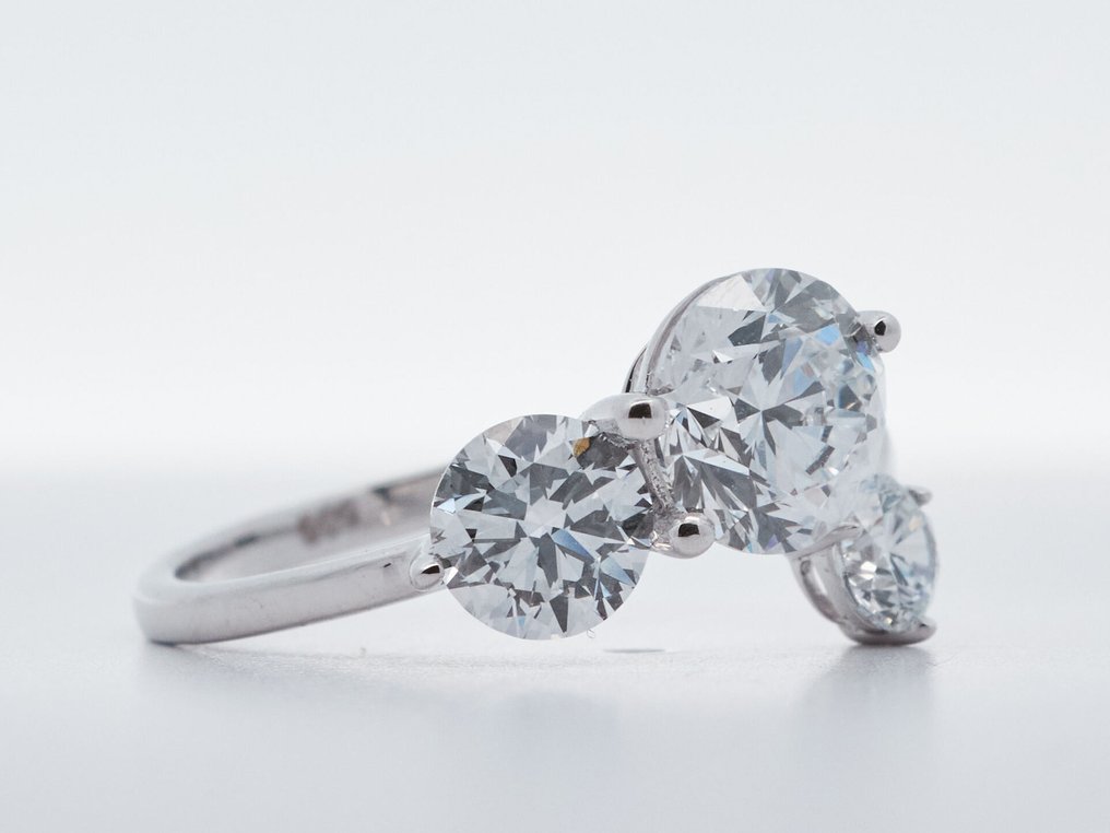 沒有保留價 - 戒指 - 14 克拉 白金 -  2.55ct. tw. 鉆石 (實驗室培育) - 鉆石 #1.0