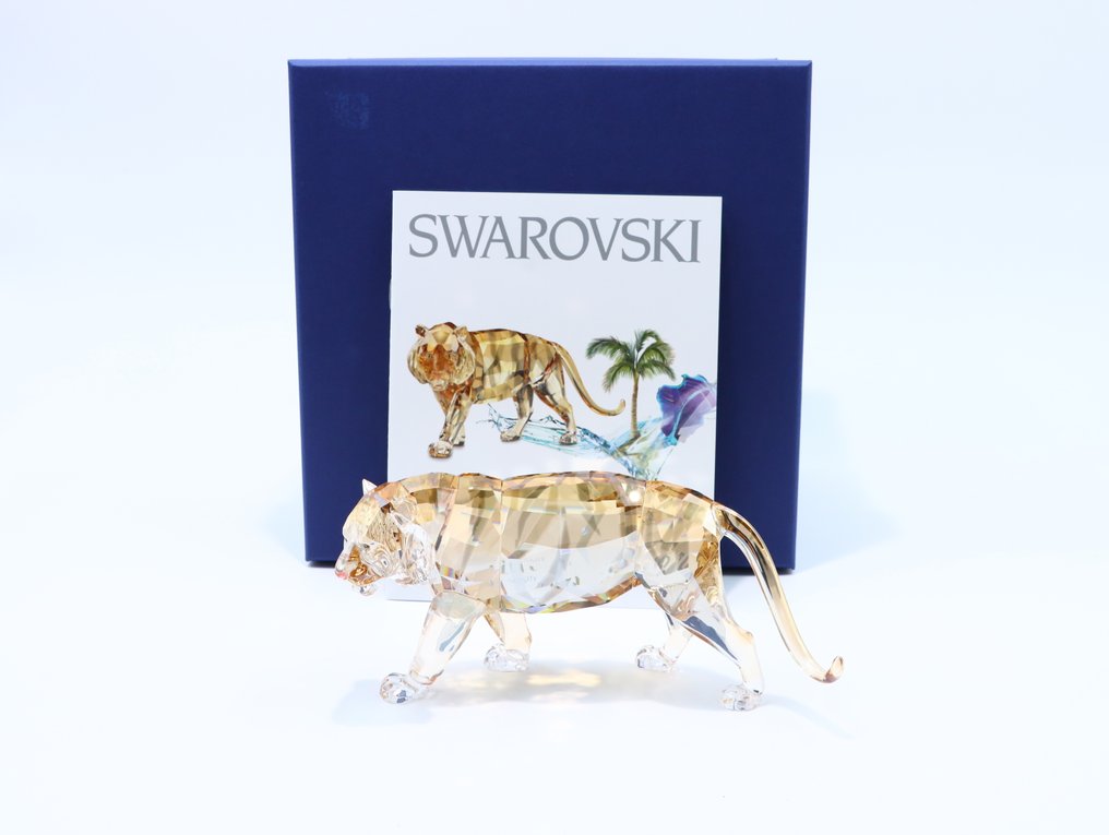 Figure - Swarovski - Bedreigde Dieren Tijger (Boxed + certificate) - Crystal #1.0