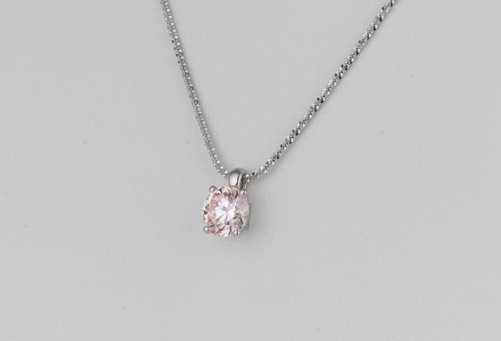 Ingen mindstepris - Kæde - 14 karat Hvidguld -  1.50ct. tw. Lyserød Diamant (Laboratoriedyrket diamant i fancy farver) - Fancy Intense Pink-VS1 #3.2