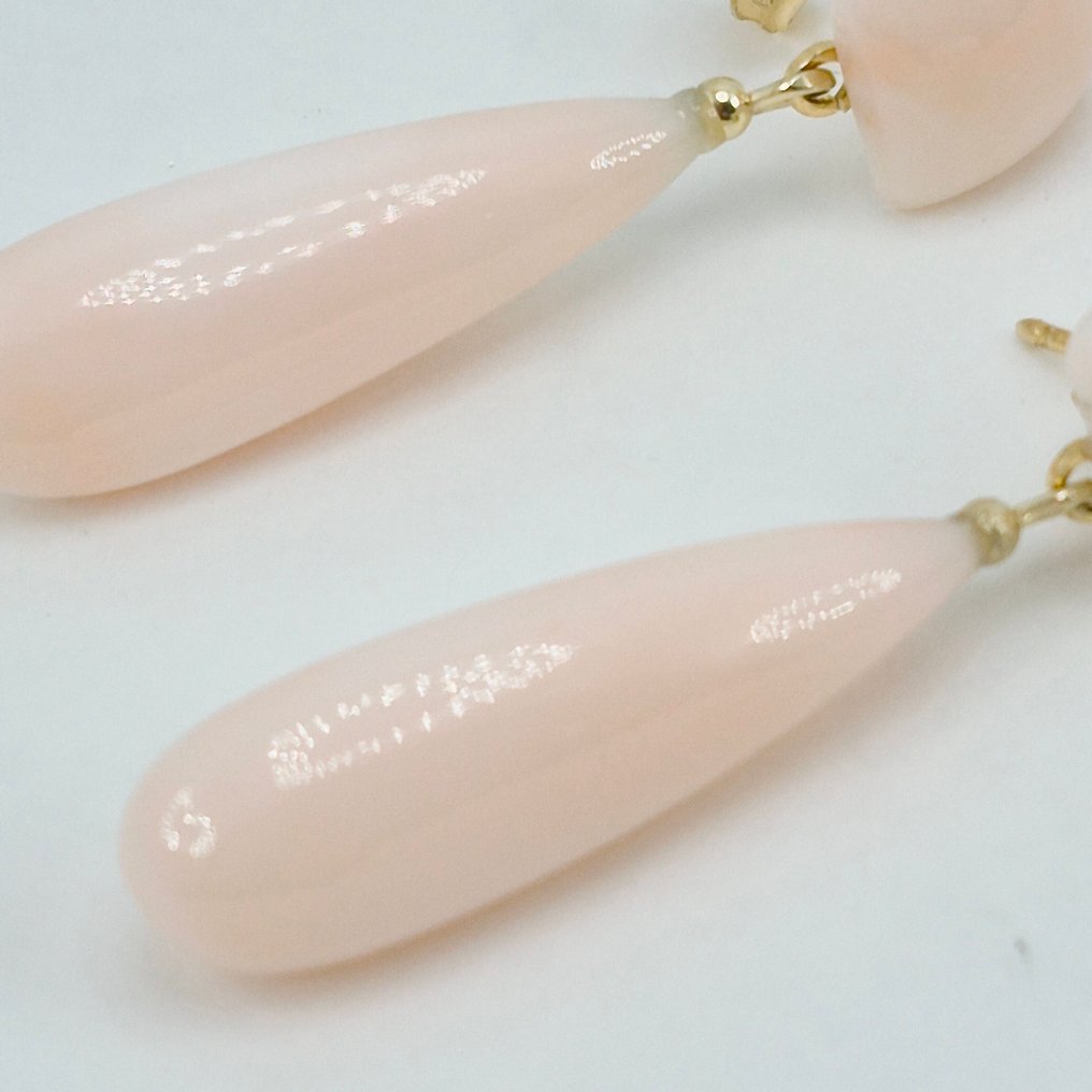 Koral - Sølv, Forgyldt - Øreringe - Corallo Rosa #3.2