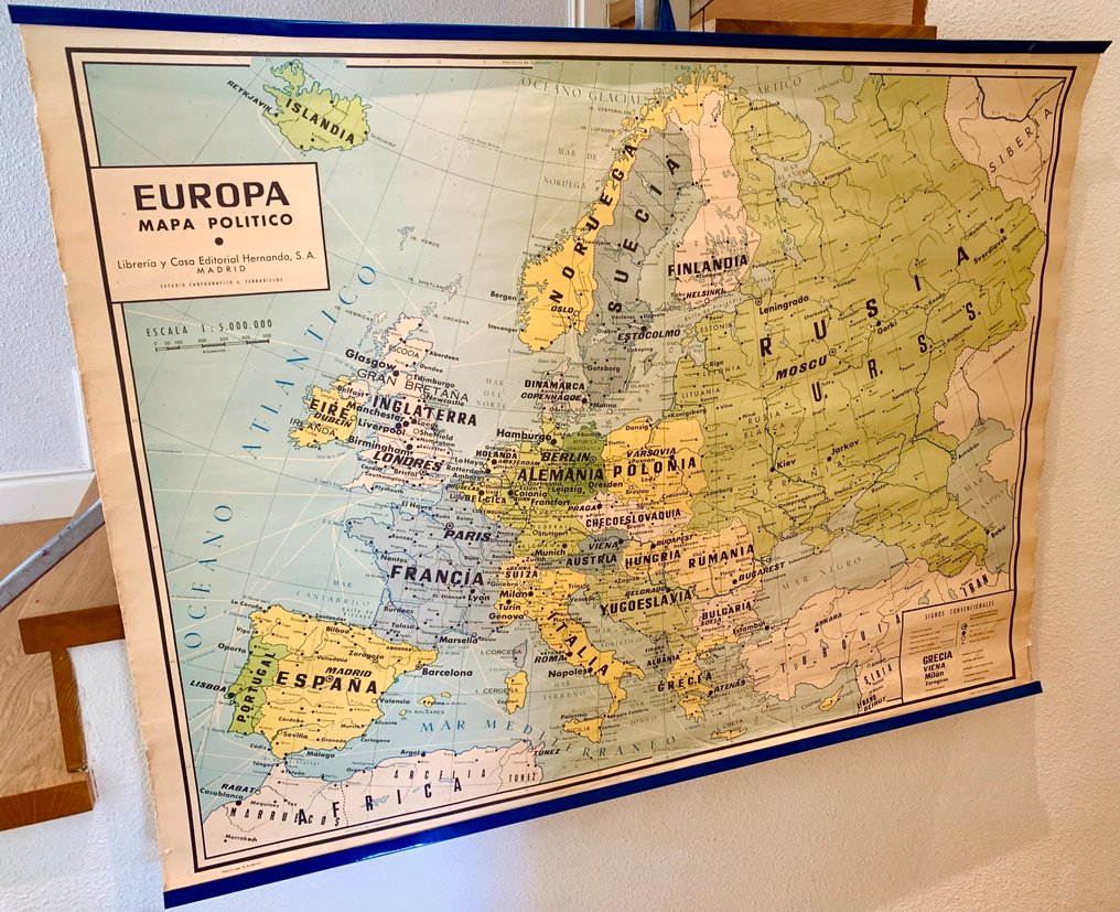 Πολιτικός χρονικός σχολικός χάρτης της Ευρώπης. - Σχολικός χάρτης - Χαρτί #1.0